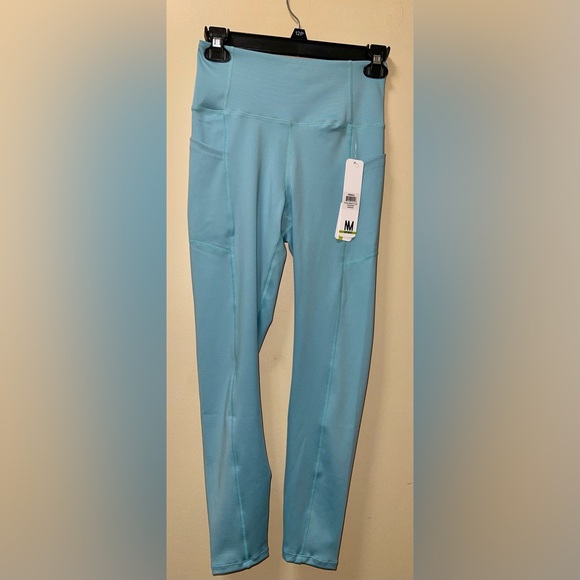 NICOLE MILLER SPORT LEGGINGS WOMEN BLUE ANKLE LENGTH POCKET-WORKOUT SIZE MEDIUM - Picture 9 of 13